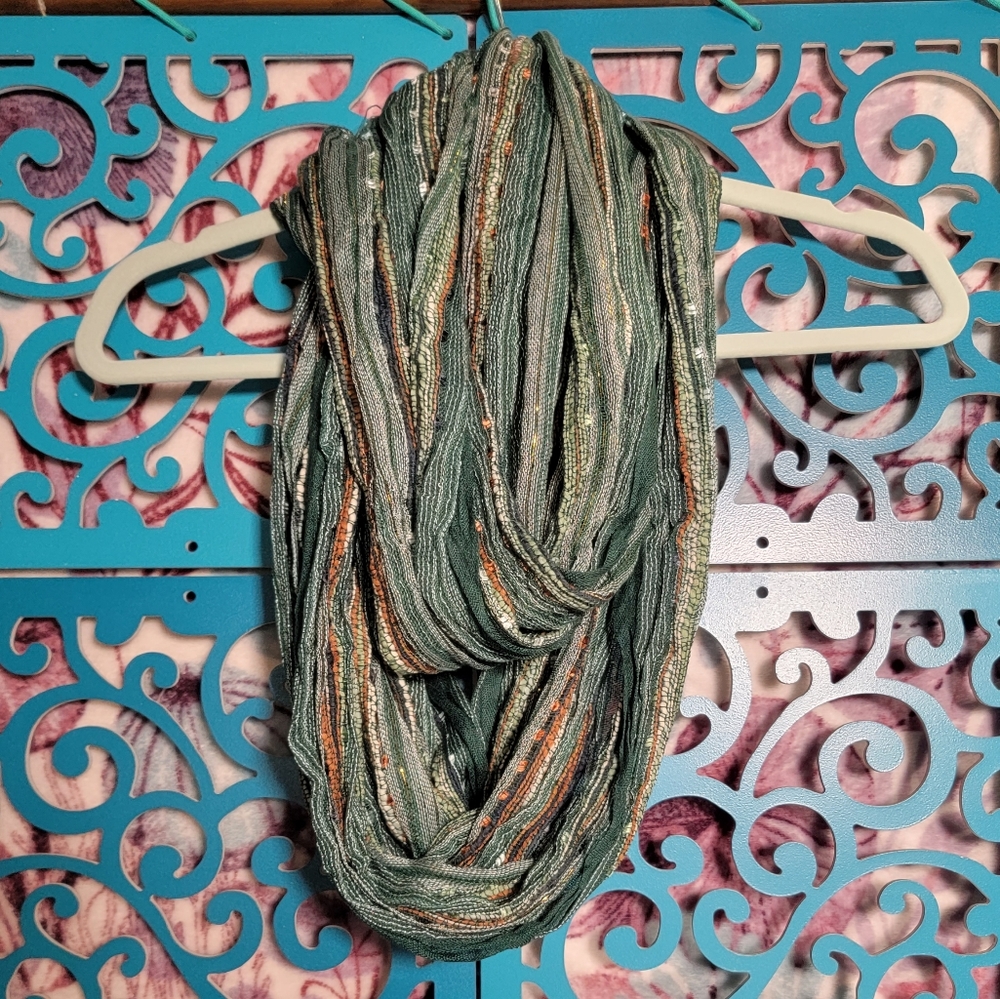 BOHO Shimmer Sparkle Emerald Infinity Scarf